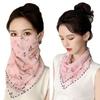 Velo Facial Protector Solar Triángulo de Gasa Bufanda de Seda Máscara Protección UV Transpirable Máscara Protectora de Cuello Bufanda para Montar
