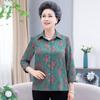 Camisa de verão para mulheres de meia-idade e idosas, camisa de sete mangas para mães, primavera e outono, camisa básica para avó, top largo e plus size
