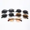 Gafas de Sol con Montura Ovalada Estilo Cat-Eye, Modernas y Personalizadas, Gafas de Sol Anti-UV, Gafas de Sol Metálicas Transfronterizas Europeas y Americanas Uv400