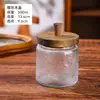 Frasco de Vidrio Sellado con Relieve, Botella para Almacenamiento de Granos y Productos Secos, Tapa de Madera de Bambú de Gran Capacidad, Botella Vacía de Boca Ancha para Almacenamiento de Alimentos