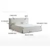 Dormitorio Principal de Casa de Huéspedes Estilo Crema Cama Doble para el Hogar Estilo Wabi-sabi Cama Yin Tela Tapizada Suave Corduroy Desmontable Lavable