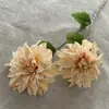 Nuevo producto transfronterizo: Dalia Artificial de Doble Flor y Tallo Largo para Decoración de Bodas, Decoración del Hogar, Flor de Seda, Decoración de Hotel, Arte Floral, Flor Artificial DIY
