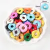 Colgante de Corazón Flor Pintada Colorida de Acrílico Agujero Recto Cuentas Sueltas Cuentas para Hilo Llavero de Teléfono Móvil Accesorios para Joyería DIY