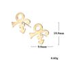 Aretes de acero inoxidable con logo de letra J combinado, estilo frío moderno personalizado, para niños y niñas, aretes, accesorios, venta al por mayor