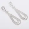 Novos Brincos de Moda Estrangeira Europeia e Americana Forma de Gota Simples Cravejados com Strass Atacado E451