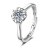 Comercio electrónico transfronterizo wish Joyería de venta caliente Anillo de plata esterlina S925 para mujer Anillo de moda simple con diamante artificial Anillo para el dedo índice