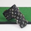 Cubierta de Varilla de Empuje de Golf Remache de Moda Calavera Cool Felpa Gruesa Impermeable Tejido PU Diseño de Apertura Magnética