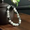 Pulsera de Jade Azul y Blanco, Pulsera Estilo Chino Pintura a Tinta, Pulsera de Jade de Roca de Cuarzo para Hombres y Mujeres, Pulsera de Pareja, Pulsera de Jade Personalizada de Nicho