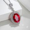 Europa e Estados Unidos cross-border hot color zircon colar pingente moda indústria pesada alta qualidade vermelho corindo micro diamante jóias