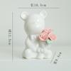 Shumen - Oso de cerámica creativo chino con forma de flor, decoración para sala de estar, escritorio, bonito dibujo animado, regalo artístico
