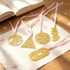 Marcador de Página Metálico Vazado Flor de Cerejeira Estilo Chinês Papelaria Criativa Clipe para Livro de Leitura Latão Presente Artístico Pequeno Marcador de Página Atacado