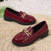 Sapatos Mocassins Femininos Tamanhos Grandes Transfronteiriços de Cano Baixo Versátil Verão 2025 Novos Sapatos de Couro Pequenos Estilo Britânico Sapatos Casuais de Camada Única para Mulheres