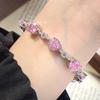 Novo bracelete de alta qualidade octogonal rosa milênio azul Chetan cravejado com diamante de alto carbono bracelete verde maçã rosa