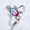Anillo de tortuga colorido de diamantes azules platino más vendido transfronterizo para hombres y mujeres, anillo simple de moda, una generación de venta al por mayor