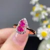 Novo Anel de Rubi, com Brilho Deslumbrante, Pedra Principal 4*5mm, Finamente Trabalhado com Cravação em Prata S925