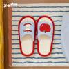 Zapatillas Casuales de Casa a la Moda Absorbentes de Sudor para Damas y Estudiantes Lindo Cuadros Manzana Roja Primavera y Verano Zapatos de Piso de Suela Blanda