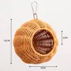 Nido para periquitos hecho de ratán, adecuado para periquitos, agapornis y cacatúas; nido colgante para jaula de pájaros, nido para dormir de pájaros, nido de cría resistente a mordeduras, nido de pájaro