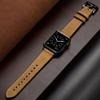 Nueva correa de cuero con adhesivo de silicona Crazy Horse compatible con Apple Watch 9/8/7/6/Ultra Retro