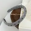 Faixa de Cabeça Cinza com Cabeça de Esponja Estilo Coreano Bolinhas Xadrez Diária Coroa Alta Roupa Externa Moda Para Pressionar o Cabelo Lavar o Rosto