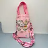 Bolsa para botella de agua de dibujos animados Sanrio, bolso cruzado, bolso de peluche de Kuromi, bolso tipo cubo de Cinnamoroll, bolsa de almacenamiento de mano, bolsa de lona