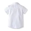 Ropa Infantil de Caballero Británico 2020 Camisa de Manga Corta de Verano para Niño Pantalones con Tirantes Vestido de Cuatro Piezas