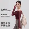 Novas Roupas de Yoga Outono e Inverno Tops Esportivos Emagrecedores Ajustados Tops de Manga Longa com Bojos Trajes de Treinamento Fitness Atacado