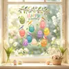 Pegatinas decorativas con temática de Pascua que presentan lindos pajaritos, perfectas para crear un ambiente festivo en tiendas y escaparates en 2027; pegatinas electrostáticas para puertas y ventanas de vidrio con diseños florales
