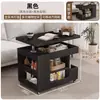 Mesa Lateral Móvel de Madeira Maciça com Rodas, Carrinho de Armazenamento Multicamadas, Mesa de Centro, Mesa Lateral Simples para Sofá de Sala de Estar para Apartamentos Pequenos