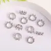 Pulseira Colar de Contas Espaçadoras Coroa com Zircônia Colorida Microincrustada Cor Ouro 18K Acessórios de Joias Artesanais para DIY