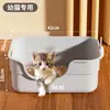 Bandeja para Gatos Extra Grande Elevada Caja de Arena para Gatos Gigante Anti-Salpicaduras Inodoro para Gatos Extra Grande Depósito para Excrementos y Orina Suministros para Mascotas
