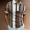 Nueva Camisa Polo 3D para Hombre Transfronteriza Europea y Americana con Cremallera, Manga Corta, Cuello de Solapa, Jersey, Ropa Casual para Hombre, Una Pieza Dropshipping
