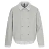 Cardigan Patchwork Listrado Falso Duas Peças Moletom Cinza Estilo Masculino Primavera Estilo Coreano Moda de Alta Inteligência 2026 Novo Produto