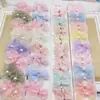 Clipes de Cabelo de Moda Estilo Coreano Desenho Animado Infantil Tecido Presilhas de Cabelo de Bebê Conjunto Acessórios de Cabeça Fofos Clipes Laterais Atacado