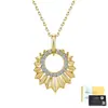 Collar de girasol de moissanita estilo europeo y americano plata S925 cadena de clavícula de lujo ligero producto de venta caliente transfronterizo directo de fábrica