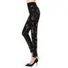 Leggings estampados de modal para primavera y otoño, para mediana edad y personas mayores, finos, de cintura alta, talla grande, sin costuras, con efecto bronceado, alta elasticidad, pantalones cropped