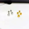 Série Love Aço Titânio Feminino Ouro Real 18K Nicho Casual Mais Fácil de Combinar Brincos Frescos para Furo na Orelha Estilo Tendência