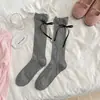 Calcetines Finos de Pantorrilla para Mujer Primavera y Verano con Lazo en el Talón, Calcetines Largos Estilo Miu, Calcetines de Pierna de Algodón Puro Inspirados en Ballet que Hacen que las Piernas Parezcan Más Delgadas