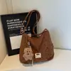Bolso Retro Artístico con Lazo Estilo Coreano para Mujer, Nuevo Modelo Invierno 2025, Bolso Tote Grande Fresco y Casual para Hombro