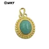 WT-P1963 Colgante de Gema Redonda Pequeña de Color Clásico Piedra Natural DIY Accesorios para Pendientes Pulsera Hechos a Mano