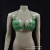 Top Regata Sexy com Decote Halter Folha Luminosa Estilo Europeu e Americano Roupa de Performance Feminina