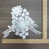 Pegatinas de Encaje Bordado Blancas Estéreo de Gama Alta, Accesorios Hechos a Mano para Ropa DIY, Pegatinas de Encaje Versátiles, Pegatinas Bordadas