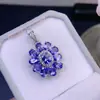 Colgante de Tanzanita Natural, Morado Seductor, Cuerpo Completamente Limpio, Plata 925, Artesanía Fina Incrustada Piedra Principal 4*6mm