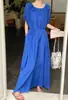Vestido de Algodão Casual Europeu e Americano Transfronteiriço Plus Size Feminino de Caimento Solto para Férias na Praia de Verão, Adequado para Mulheres Plus Size e Grávidas