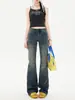 Novos Jeans Bootcut Lavados Nostálgicos Estilo Retro Americano Hot Girl Cintura Baixa Emagrecedor Elástico Versátil Comprimento Total para Mulheres