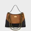 Bolsas para Mulheres 2025 Novo Estilo Contraste Retrô Corrente Fosca Ombro Axila Bolsinha de Mão Transversal Sacola Tote Tendência