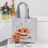 Bolsas Tote de Halloween em Estoque, Sacolas de Compras de Abóbora 3D Impressas em Cor com Transferência Térmica para Doces de Halloween, Sacolas de Doces de Halloween em Estoque
