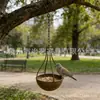 Nuevo producto transfronterizo: Maceta colgante con forma de bombilla de metal oxidado, Decoración de pared para el hogar al aire libre, Se puede usar como comedero para pájaros