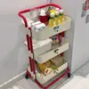 Prateleira de Armazenamento Móvel de Aço Carbono Multifuncional para Cozinha, Quarto, Multicamadas, Carrinho Móvel para Armazenamento de Lanches, Banheiro, Dormitório