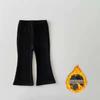 Atacado de fábrica estilo coreano estilo ocidental calças infantis outono e inverno Novas calças flare forradas com fleece/não forradas para meninas calças compridas de bebê para mulheres