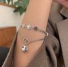 Pulsera Retro de Personalidad Hip-Hop Japonesa y Coreana con Smiley Nariz de Cerdo para Mujer ins Nicho Trendy Celebridad de Internet Moda Pulsera Elegante